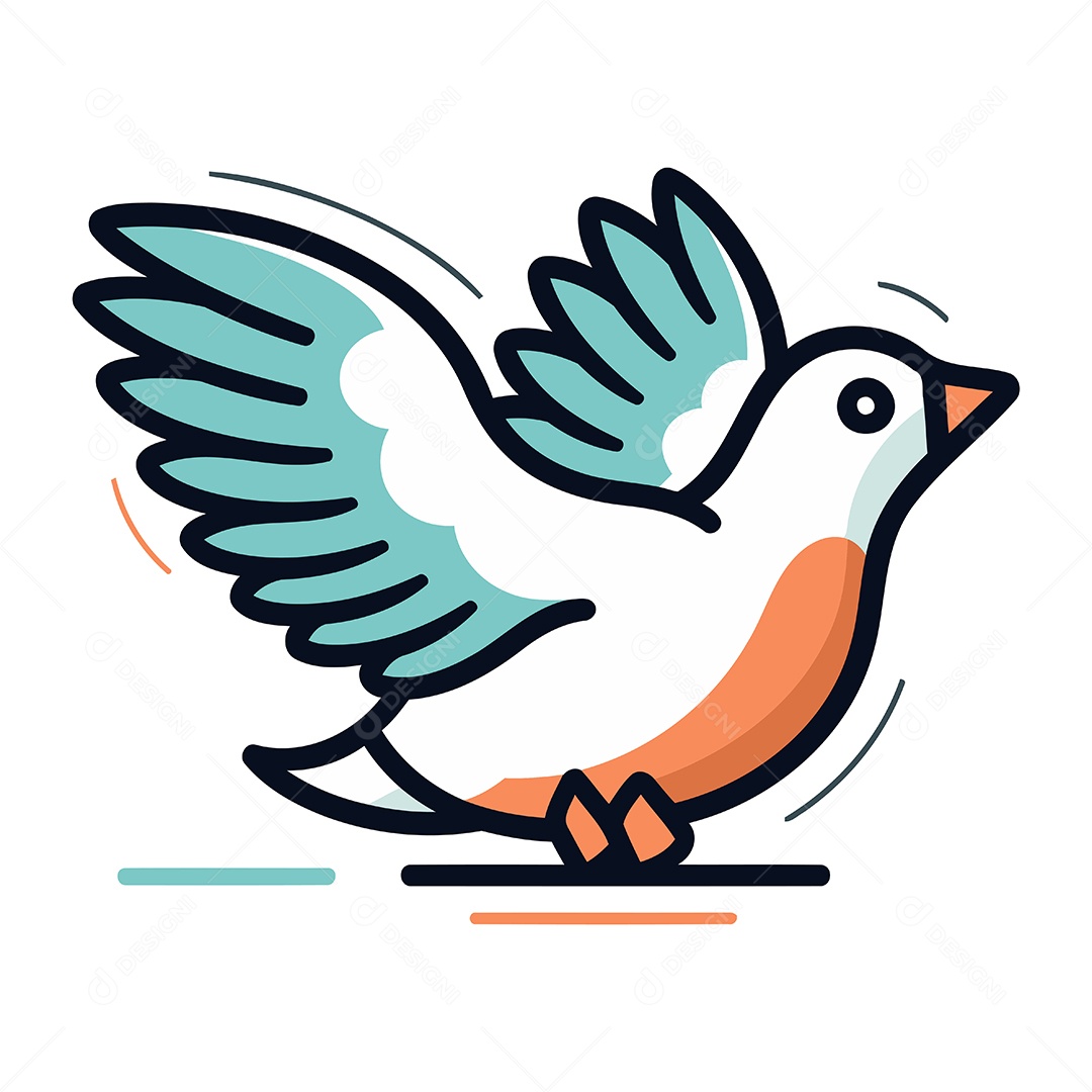 Pombo de Desenho Animado Ilustração Vetor EPS