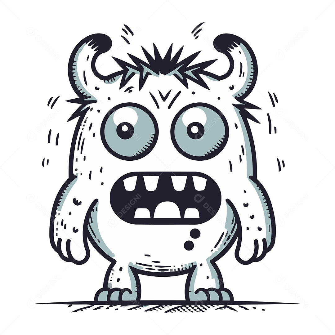 Monstro de Desenho Animado Ilustração Vetor EPS