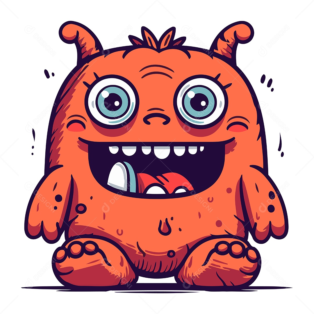 Monstro de Desenho Animado Ilustração Vetor EPS