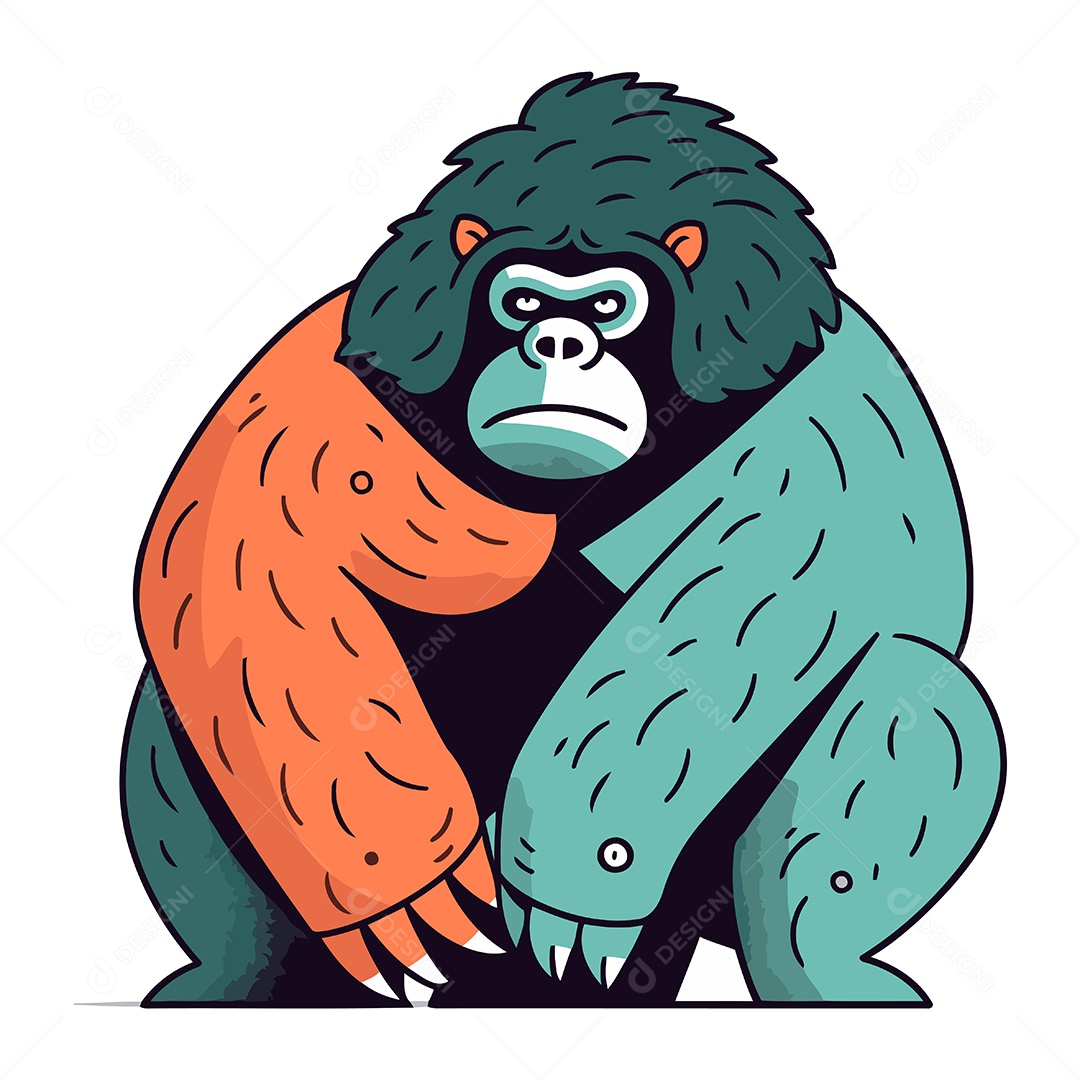 Macaco de Desenho Animado Ilustração Vetor EPS