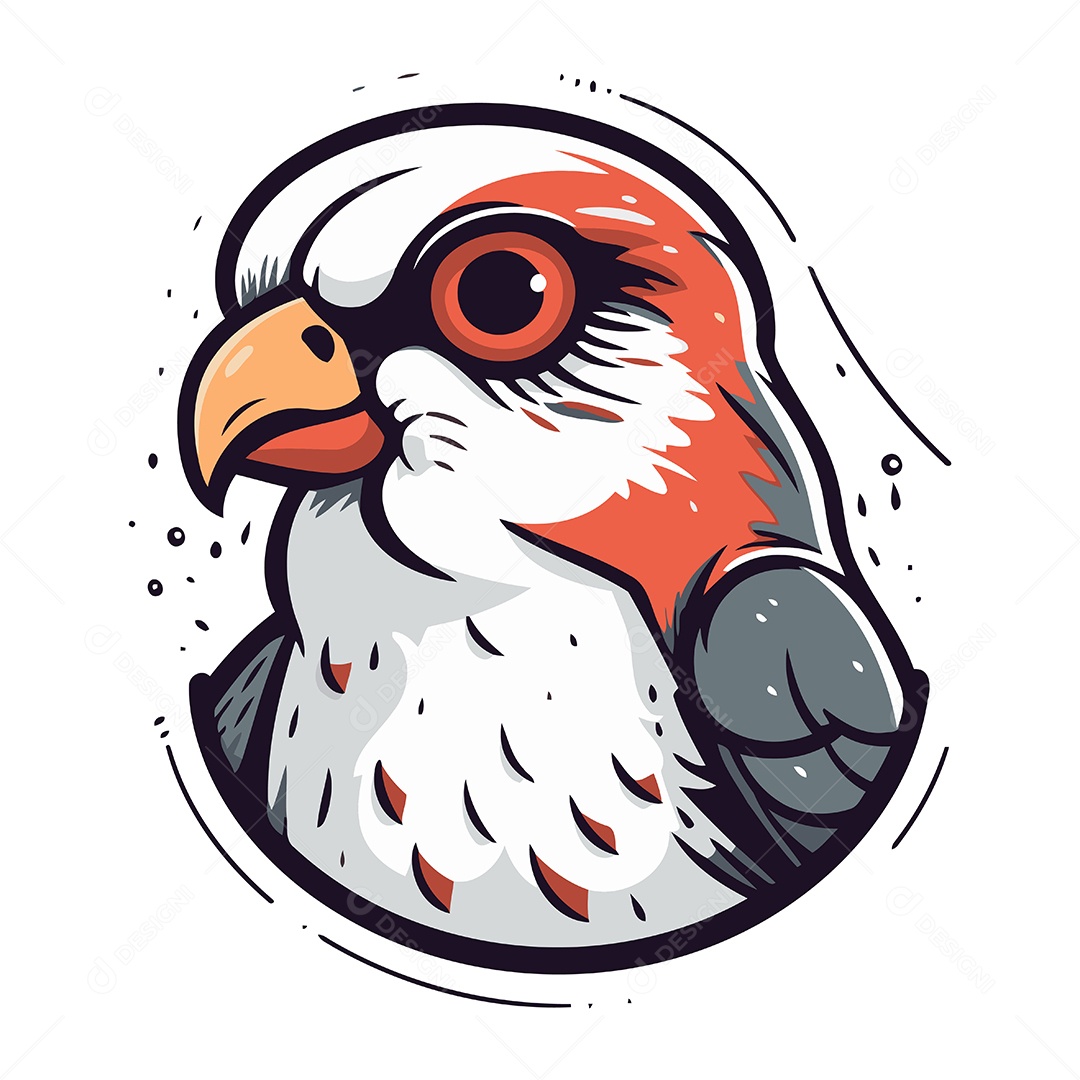 Falcão de Desenho Animado Ilustração Vetor EPS