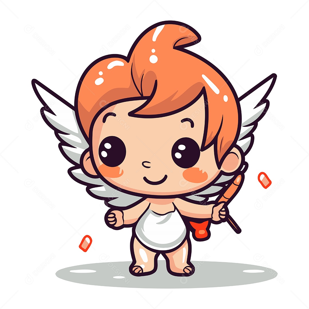 Cupido de Desenho Animado Ilustração Vetor EPS