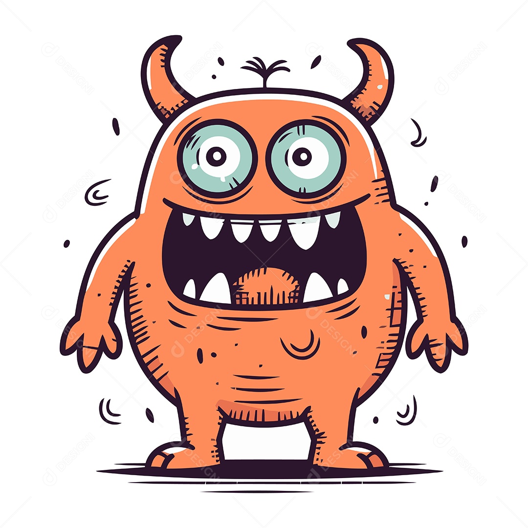 Monstro de Desenho Animado Ilustração Vetor EPS