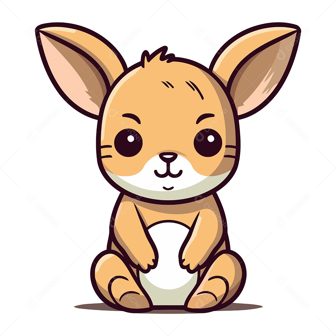 Canguru de Desenho Animado Ilustração Vetor EPS