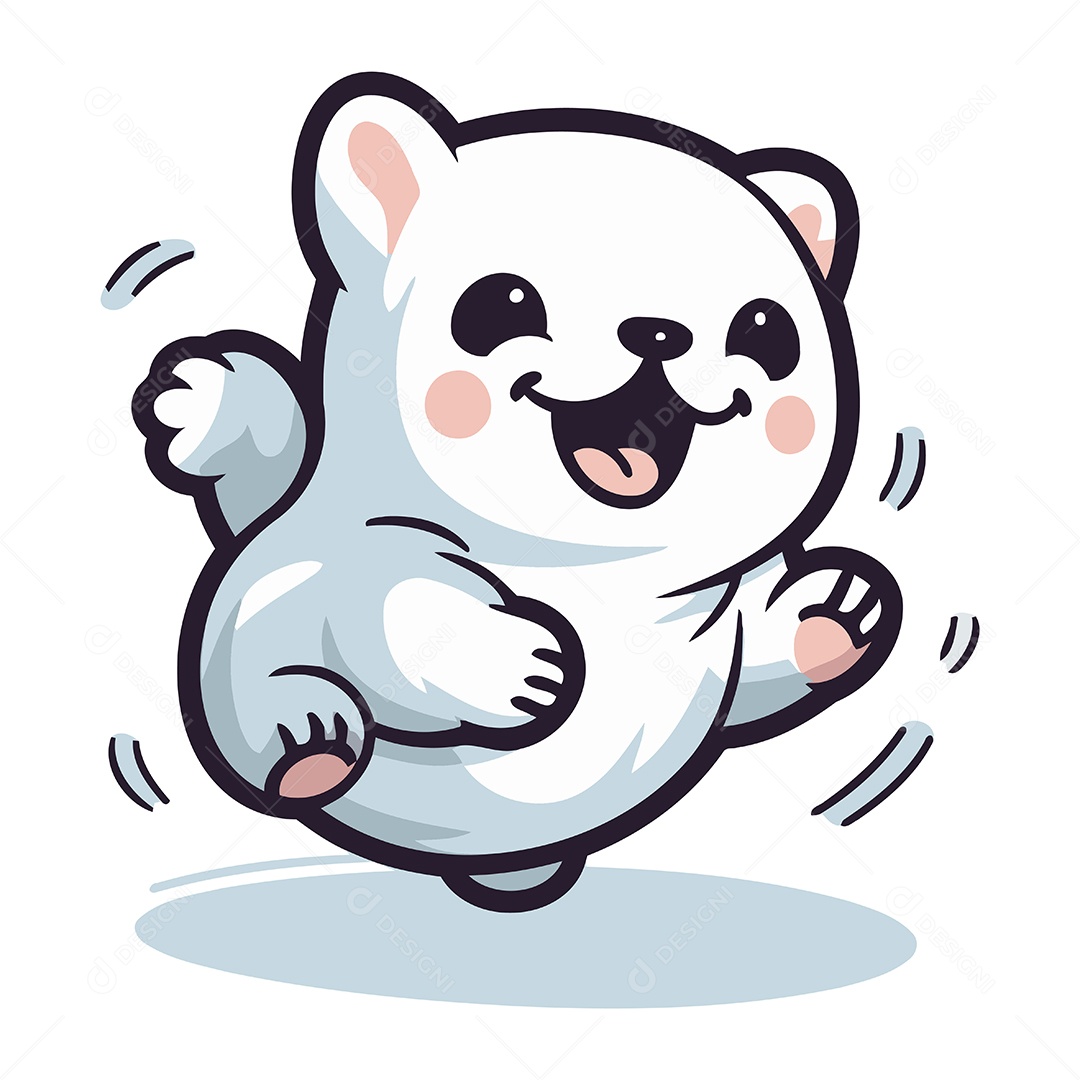 Urso Polar de Desenho Animado Ilustração Vetor EPS