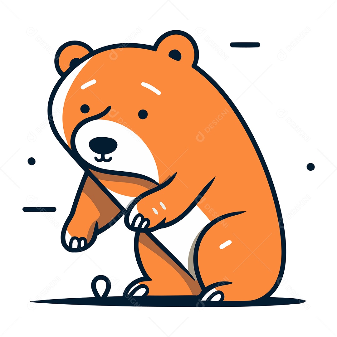 Castor de Desenho Animado Ilustração Vetor EPS