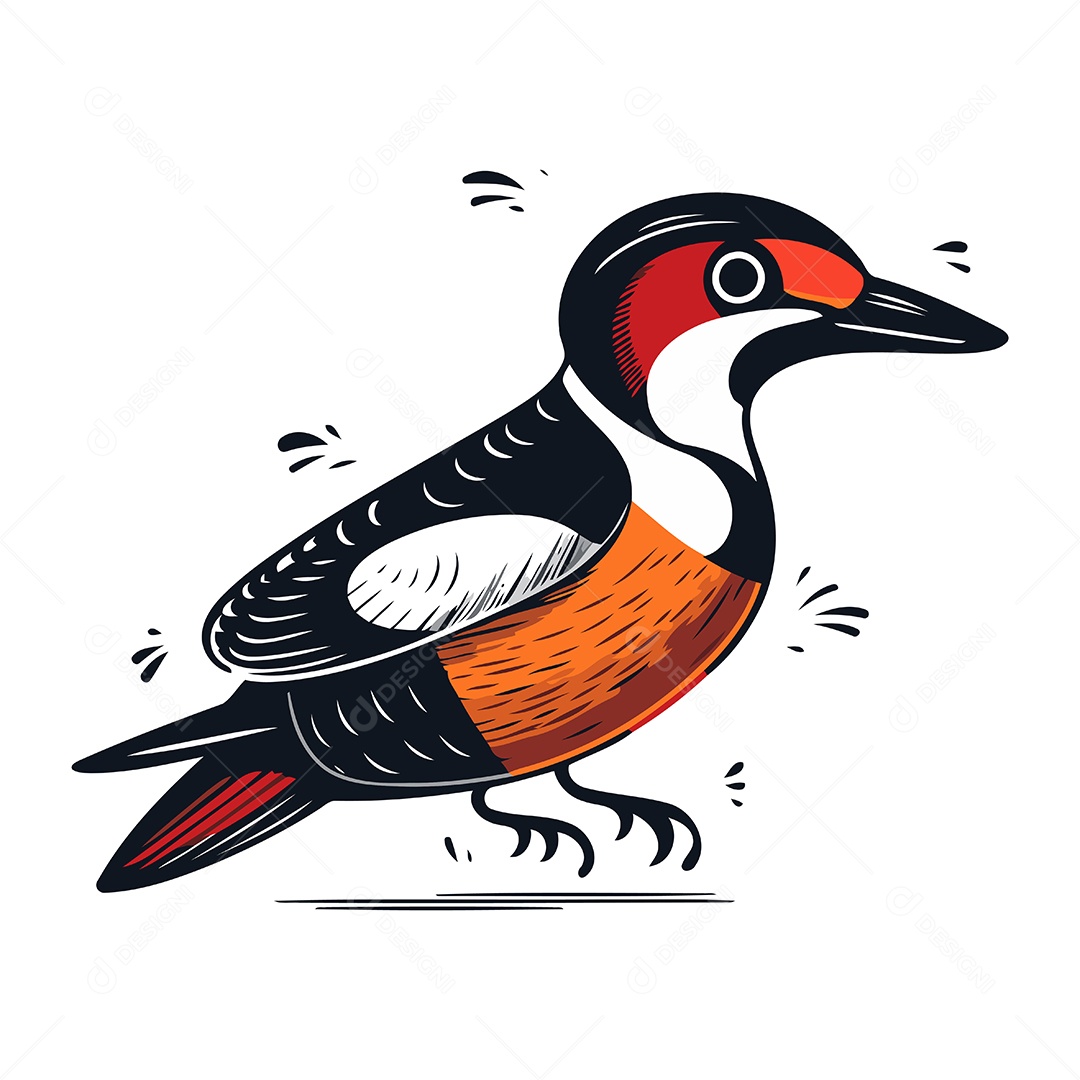 Pica Pau de Desenho Animado Ilustração Vetor EPS