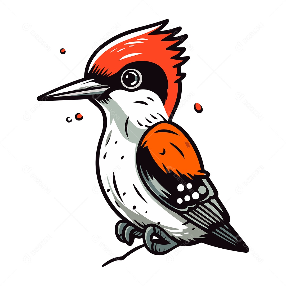 Pica Pau de Desenho Animado Ilustração Vetor EPS