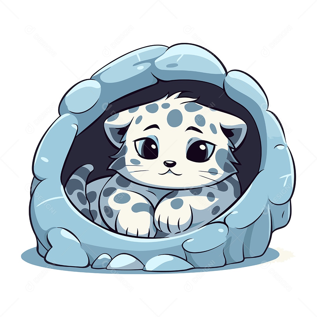 Filhote de Leopardo em um Buraco Ilustração Vetor EPS