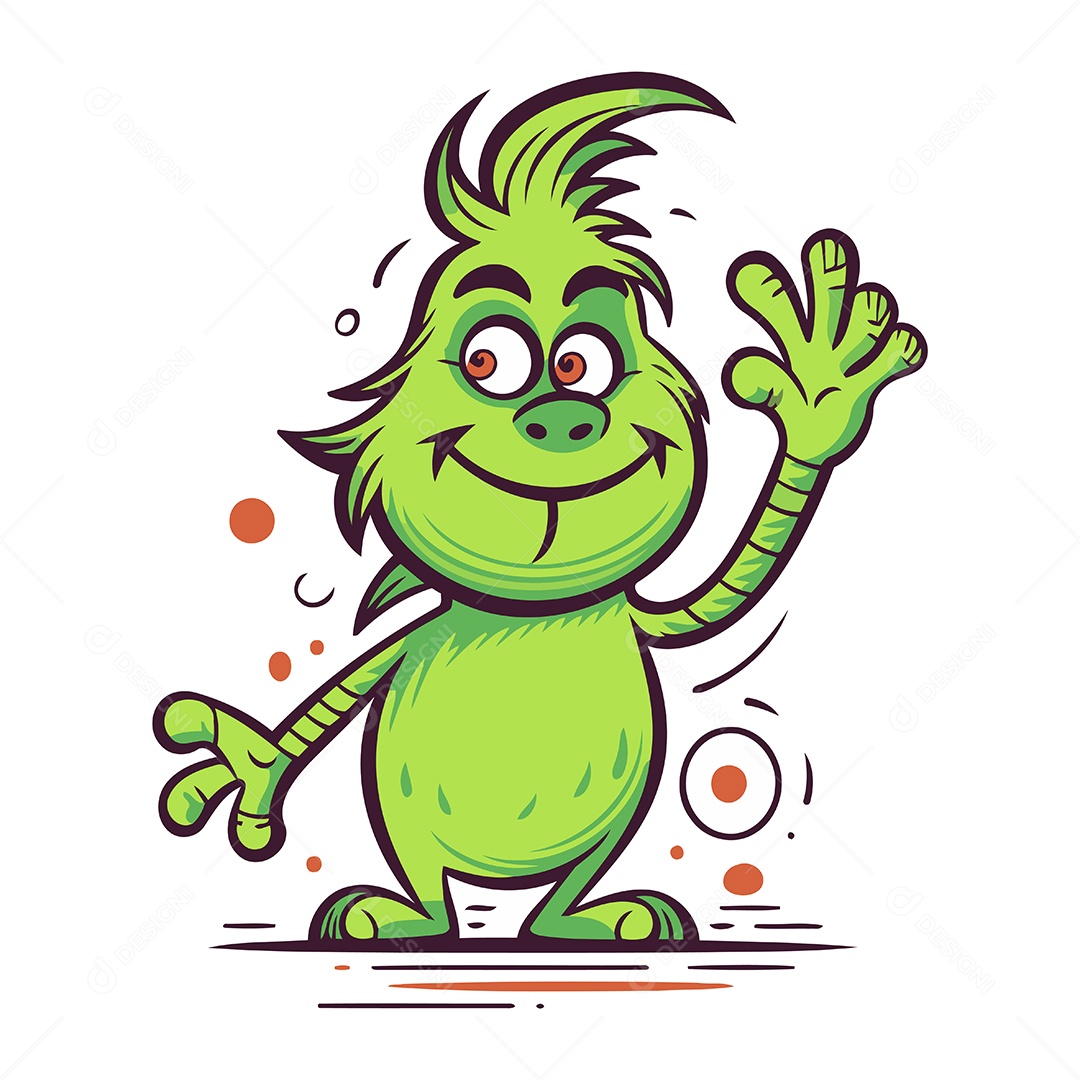 Monstro de Desenho Animado Ilustração Vetor EPS