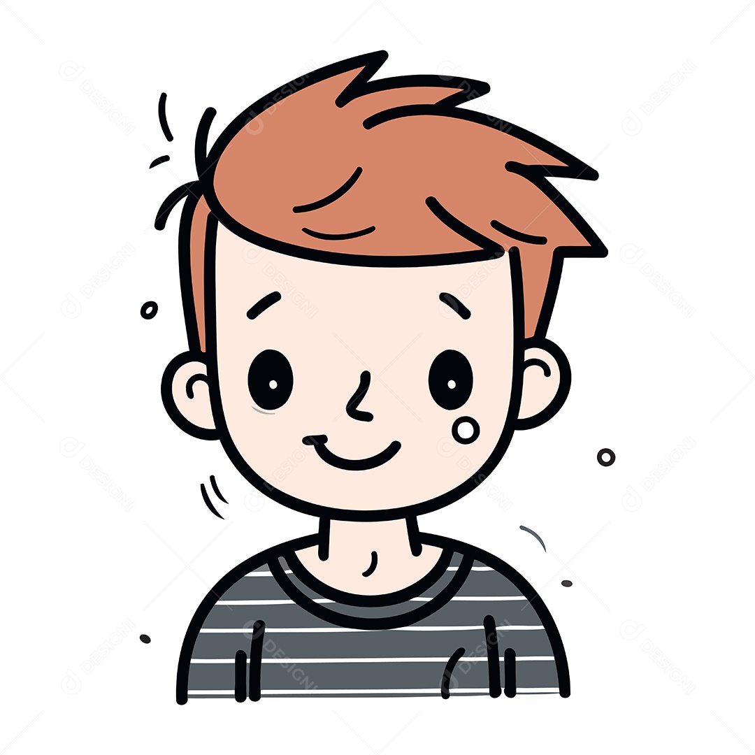 Garoto Fofo de Desenho Animado Ilustração Vetor EPS