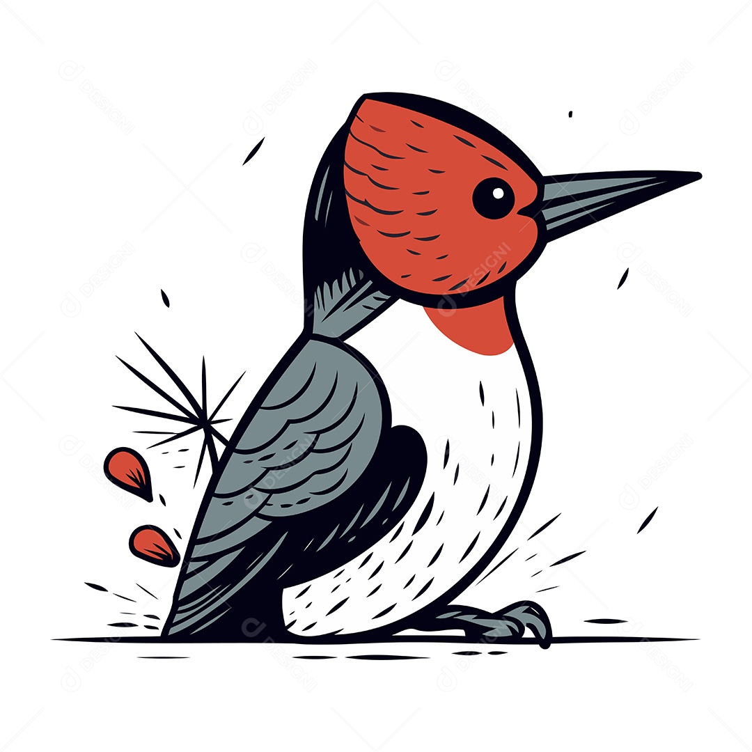 Pica Pau de Desenho Animado Ilustração Vetor EPS