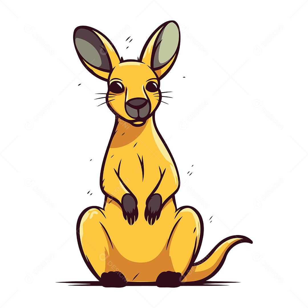 Canguru de Desenho Animado Ilustração Vetor EPS