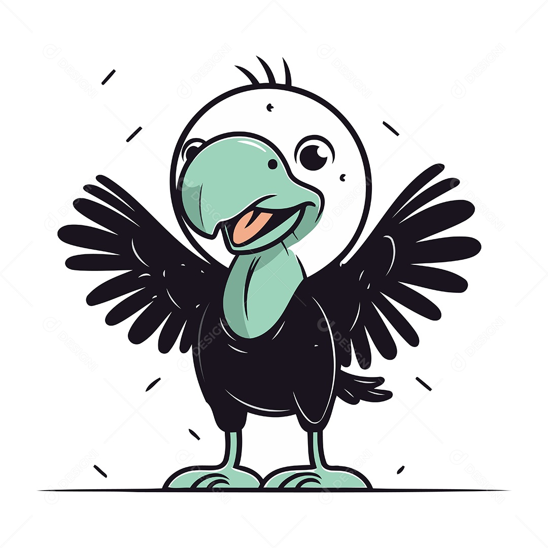 Abutre de Desenho Animado Ilustração Vetor EPS