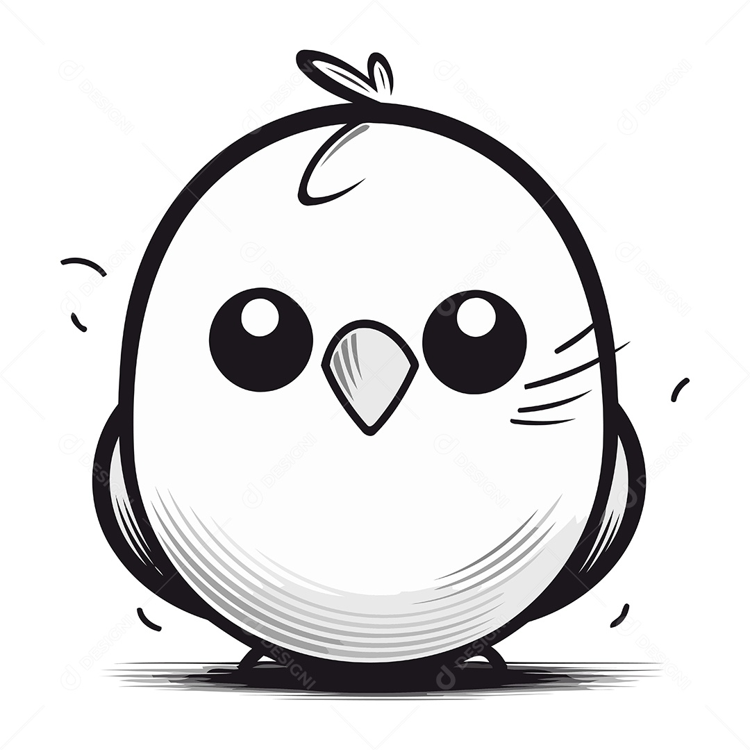 Pintinho de Desenho Animado Ilustração Vetor EPS