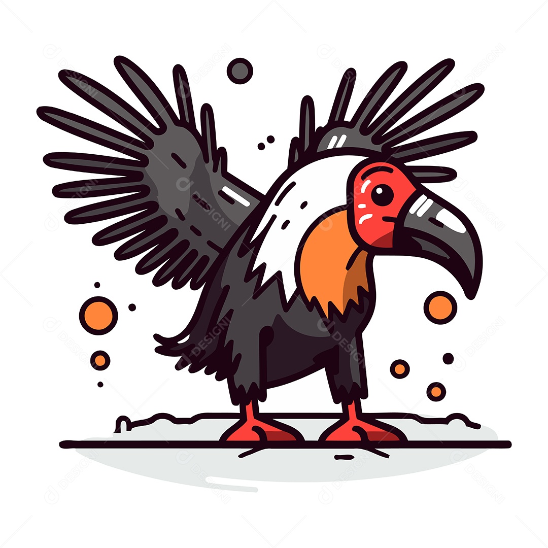 Abutre de Desenho Animado Ilustração Vetor EPS