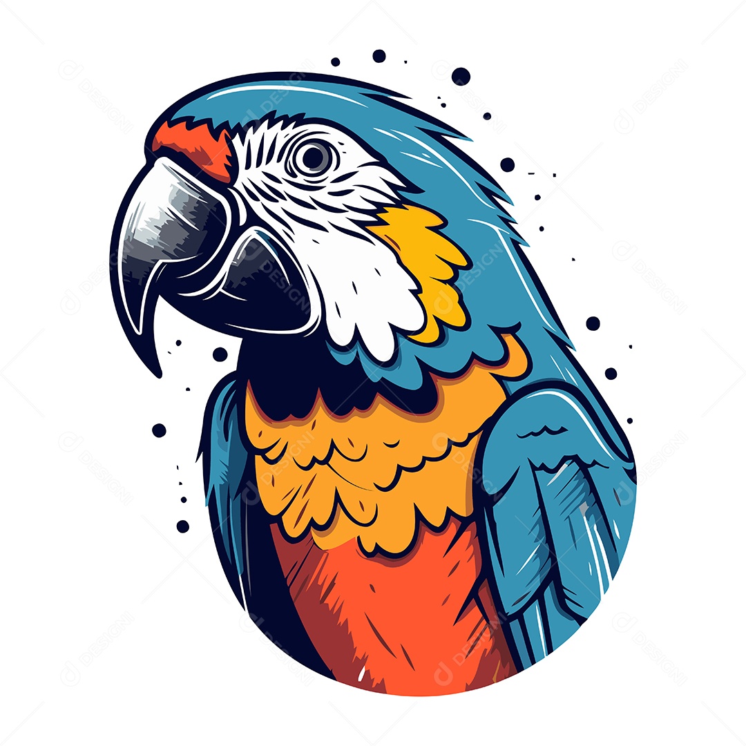 Arara de Desenho Animado Ilustração Vetor EPS