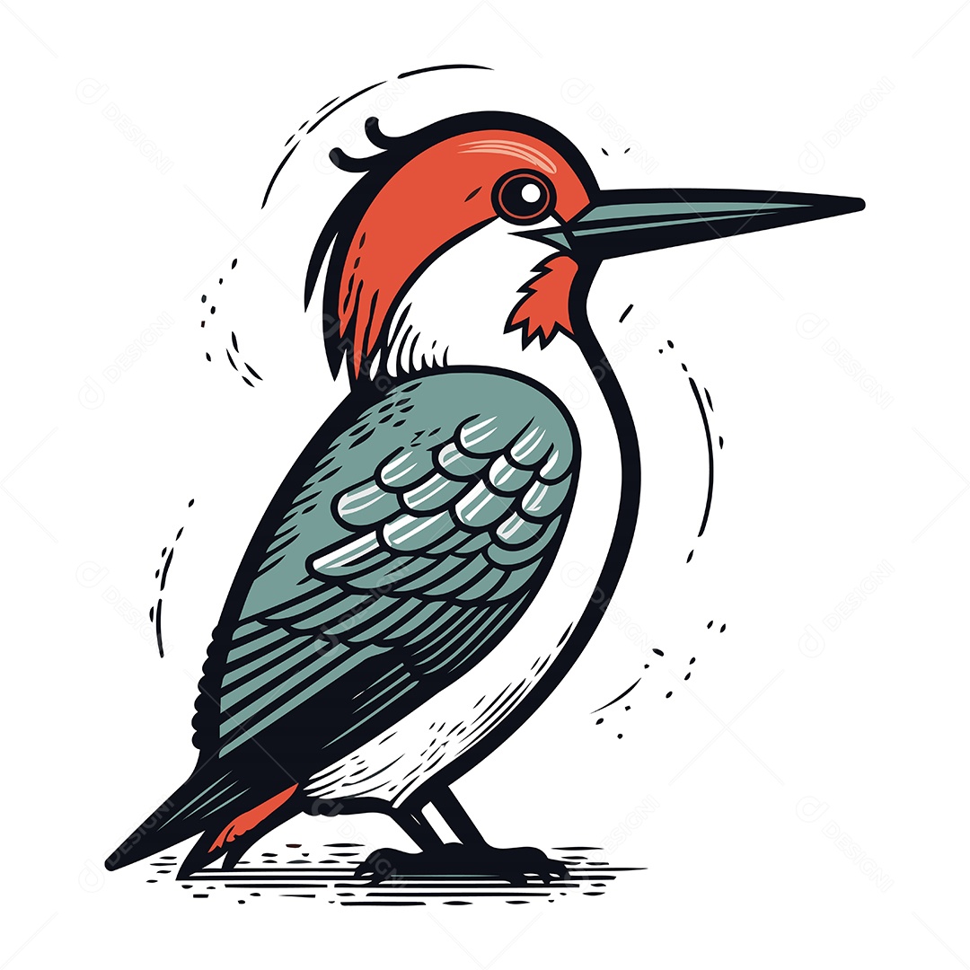 Pica Pau de Desenho Animado Ilustração Vetor EPS