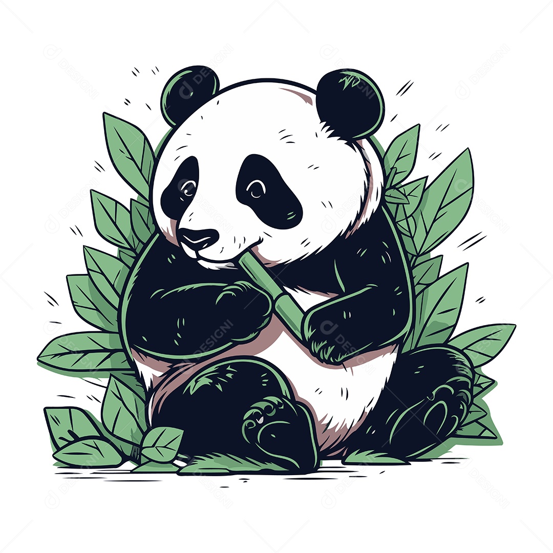 Panda de Desenho Animado Ilustração Vetor EPS