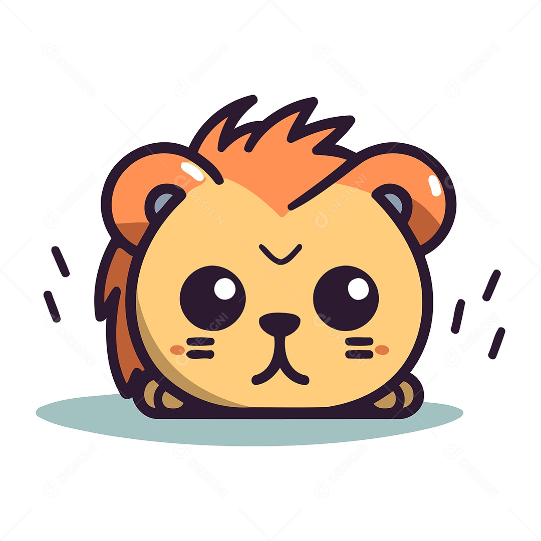 Leão de Desenho Animado Ilustração Vetor EPS