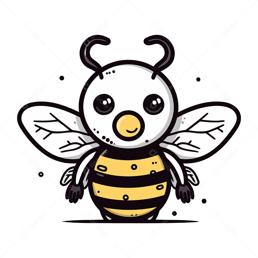 Abelha de Desenho Animado Ilustração Vetor EPS