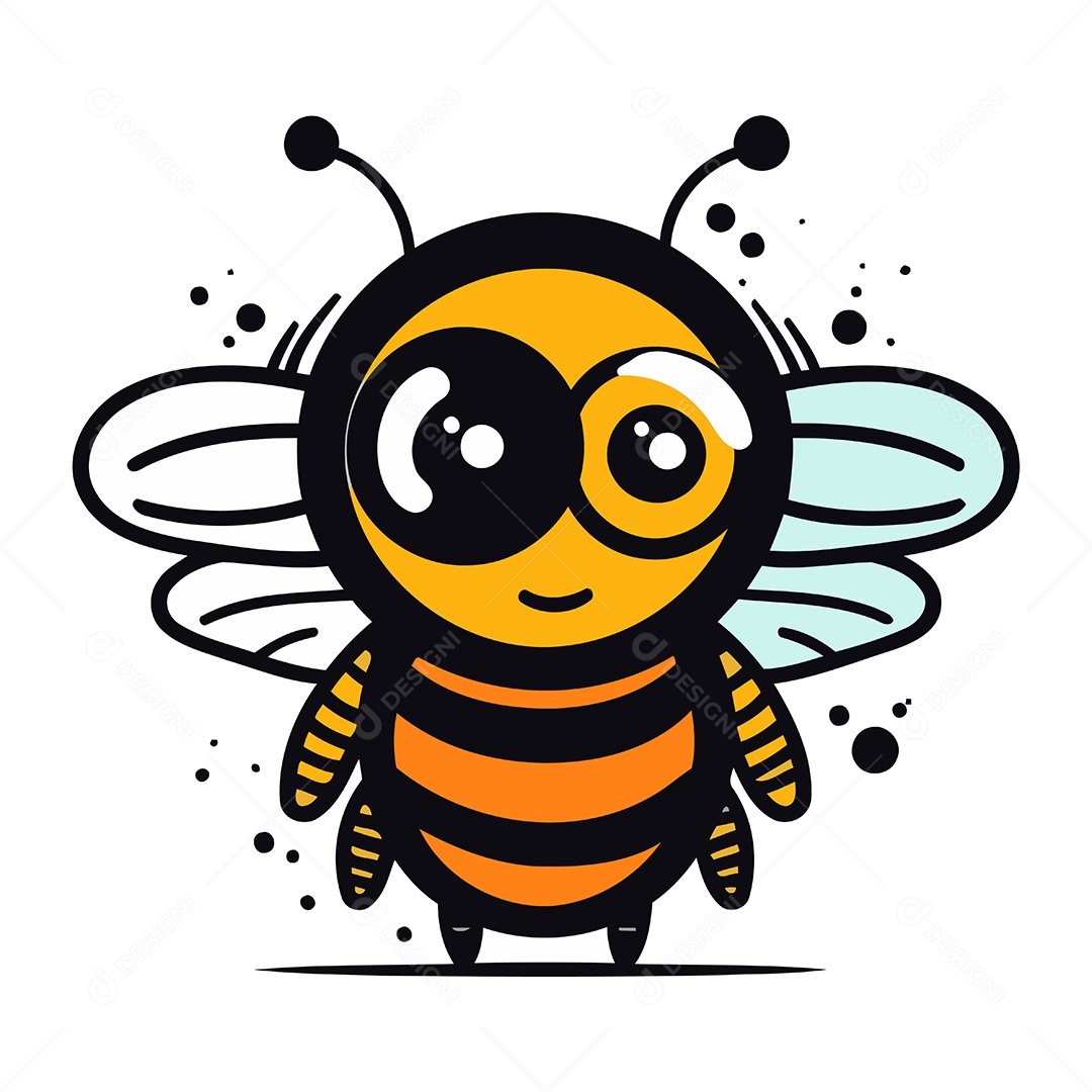 Abelha de Desenho Animado Ilustração Vetor EPS
