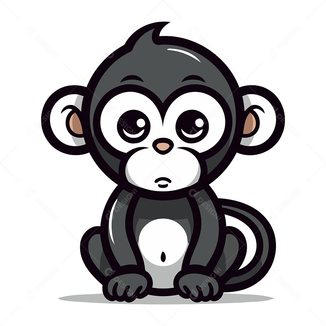 Macaco de Desenho Animado Ilustração Vetor EPS