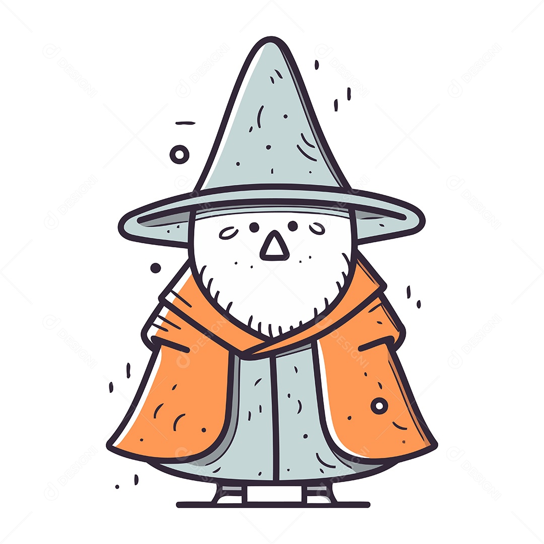 Mago de Desenho Animado Ilustração Vetor EPS