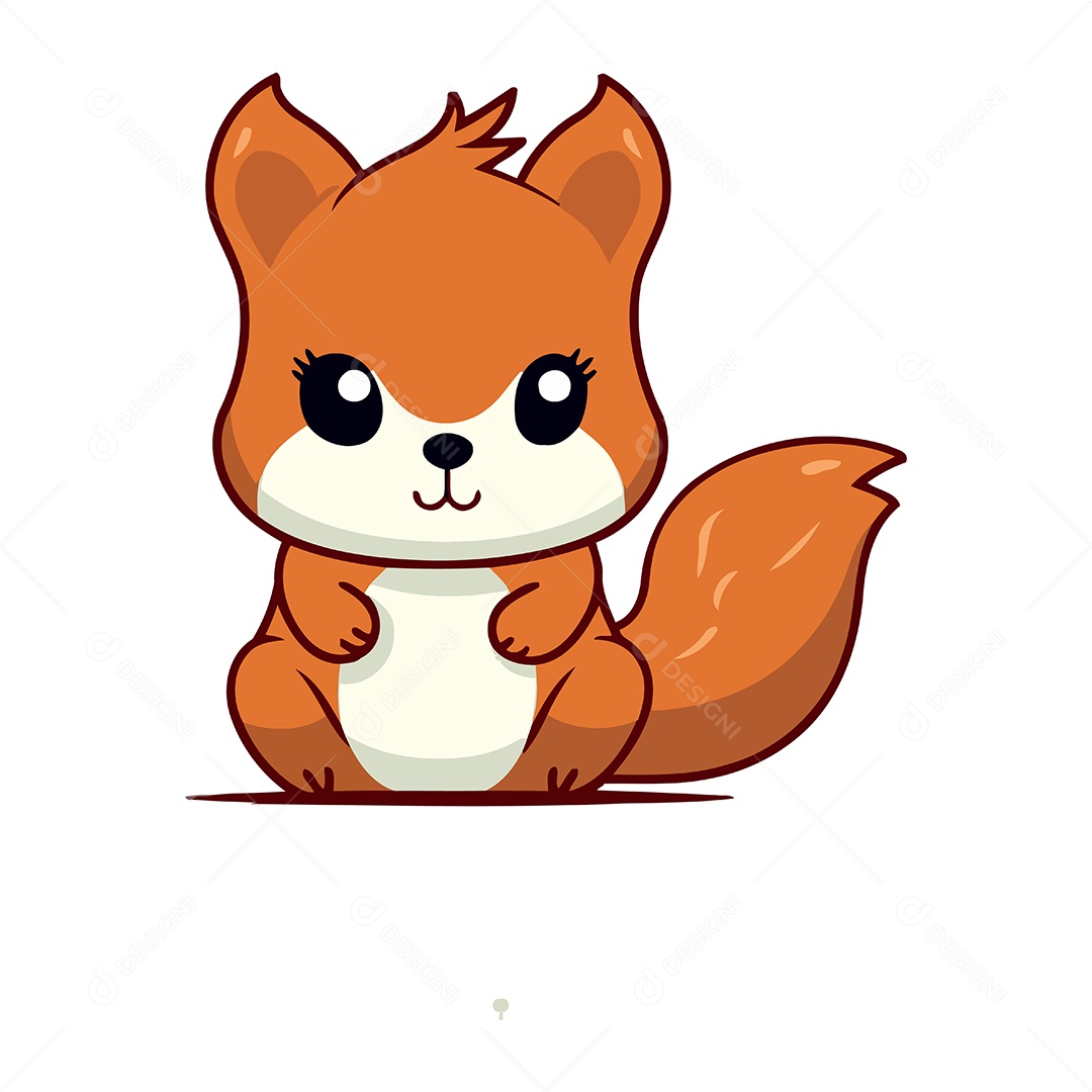 Esquilo Fofo de Desenho Animado Ilustração Vetor EPS