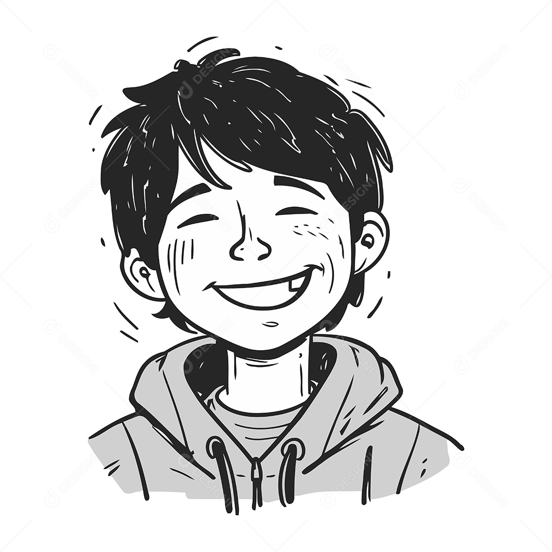 Menino Sorridente de Desenho Animado Ilustração Vetor EPS