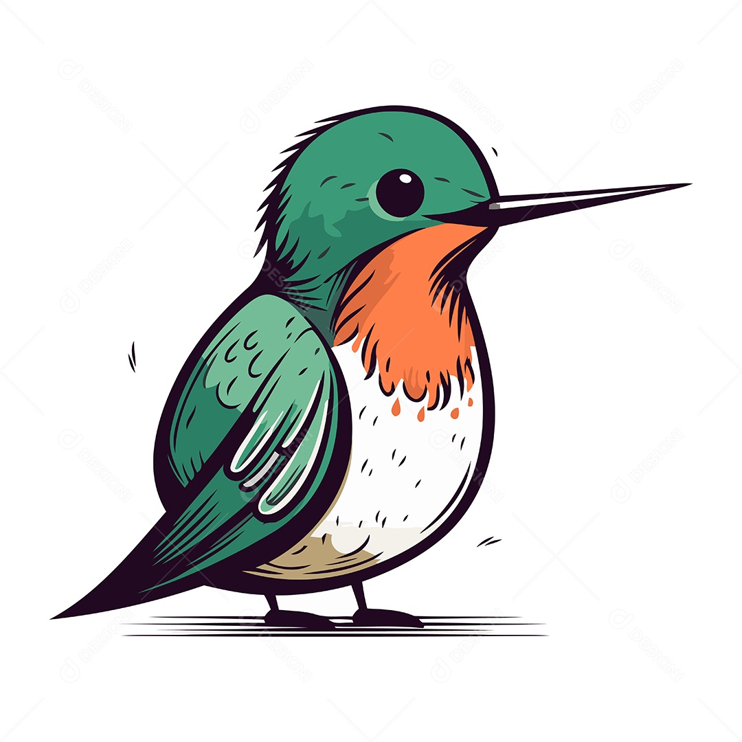 Beija Flor de Desenho Animado Ilustração Vetor EPS