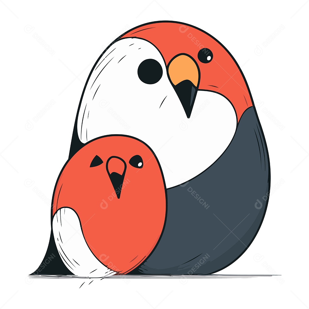 Pássaros de Desenho Animado Ilustração Vetor EPS