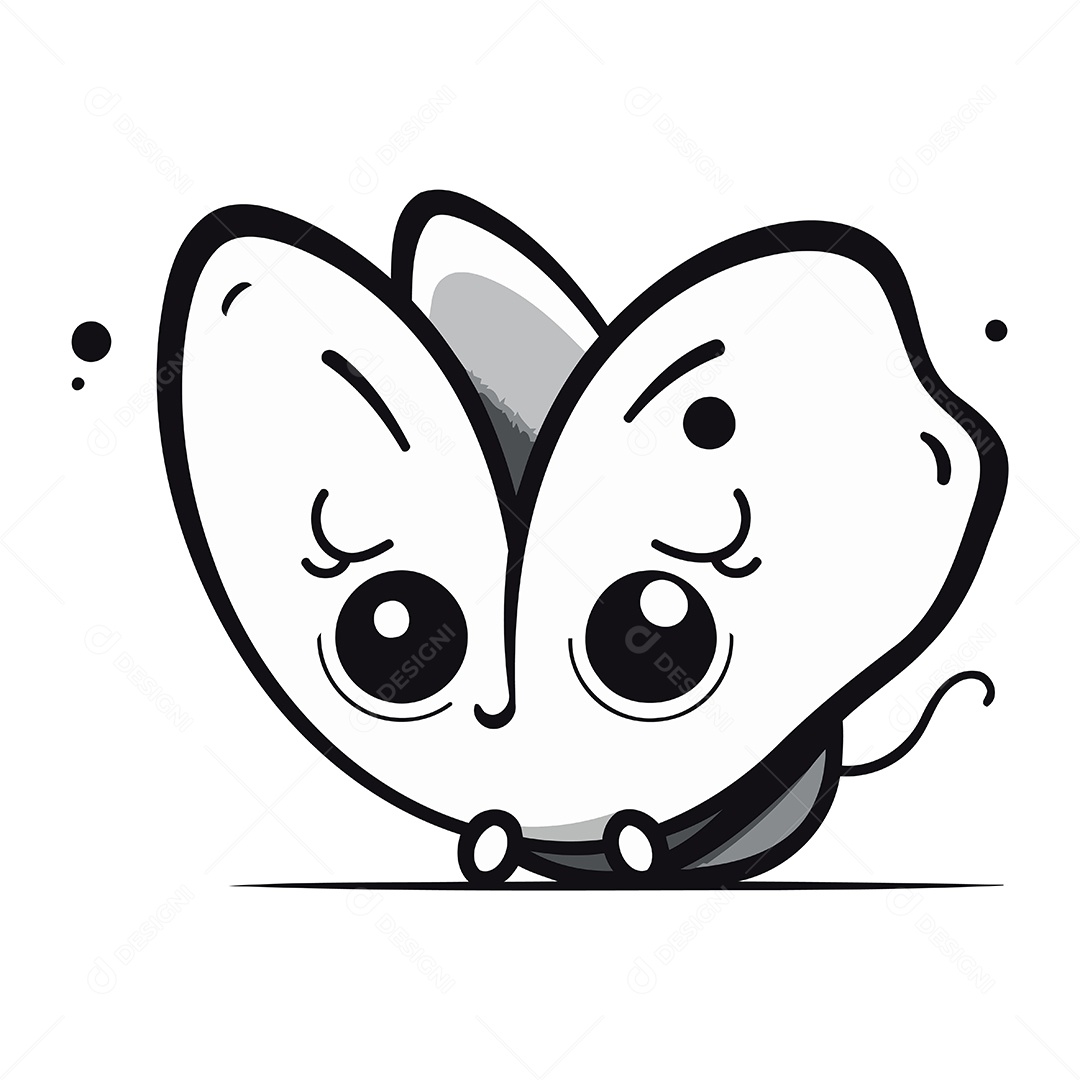 Borboleta de Desenho Animado Ilustração Vetor EPS