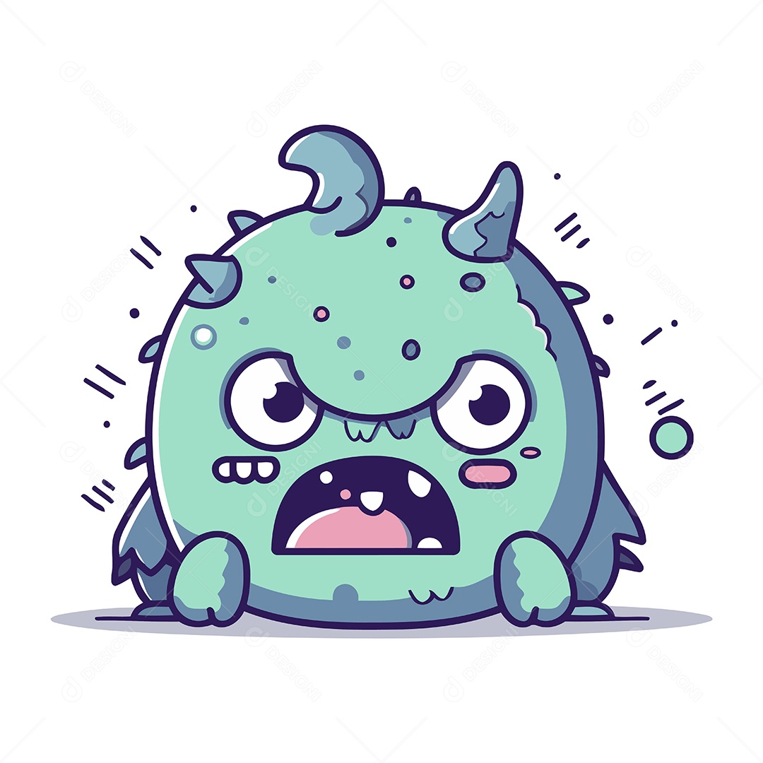 Monstro de Desenho Animado Ilustração Vetor EPS