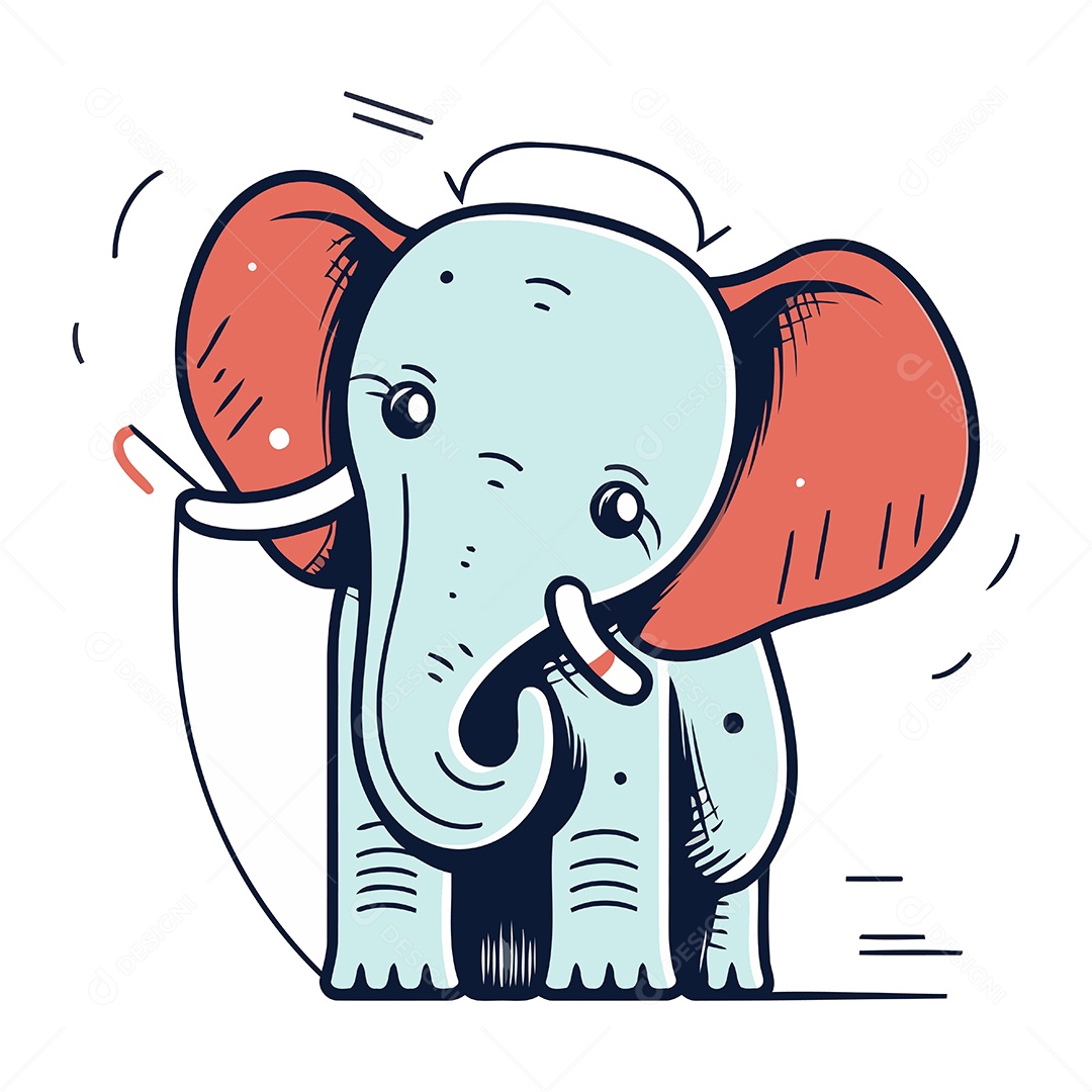 Elefante de Desenho Animado Ilustração Vetor EPS