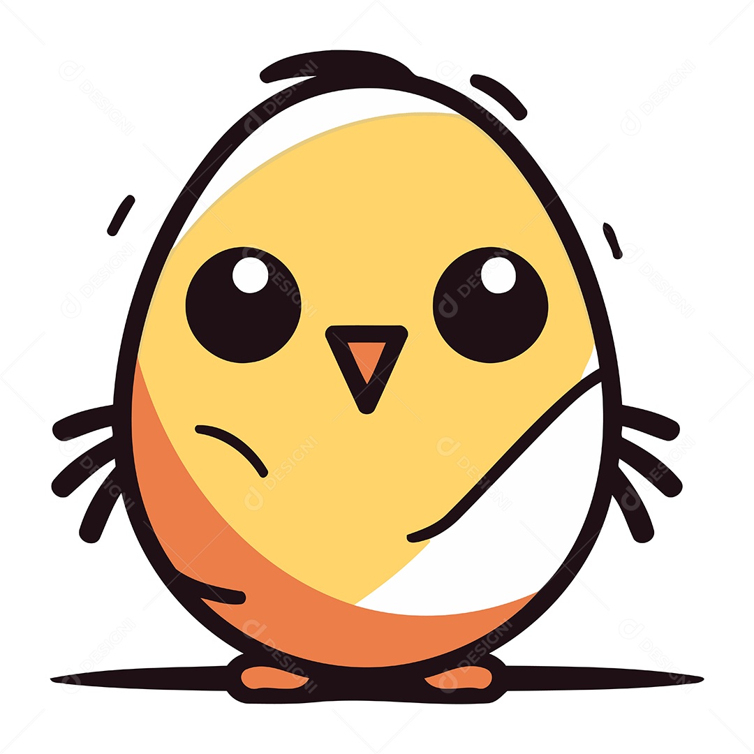 Pintinho Bonitinho de Desenho Animado Ilustração Vetor EPS