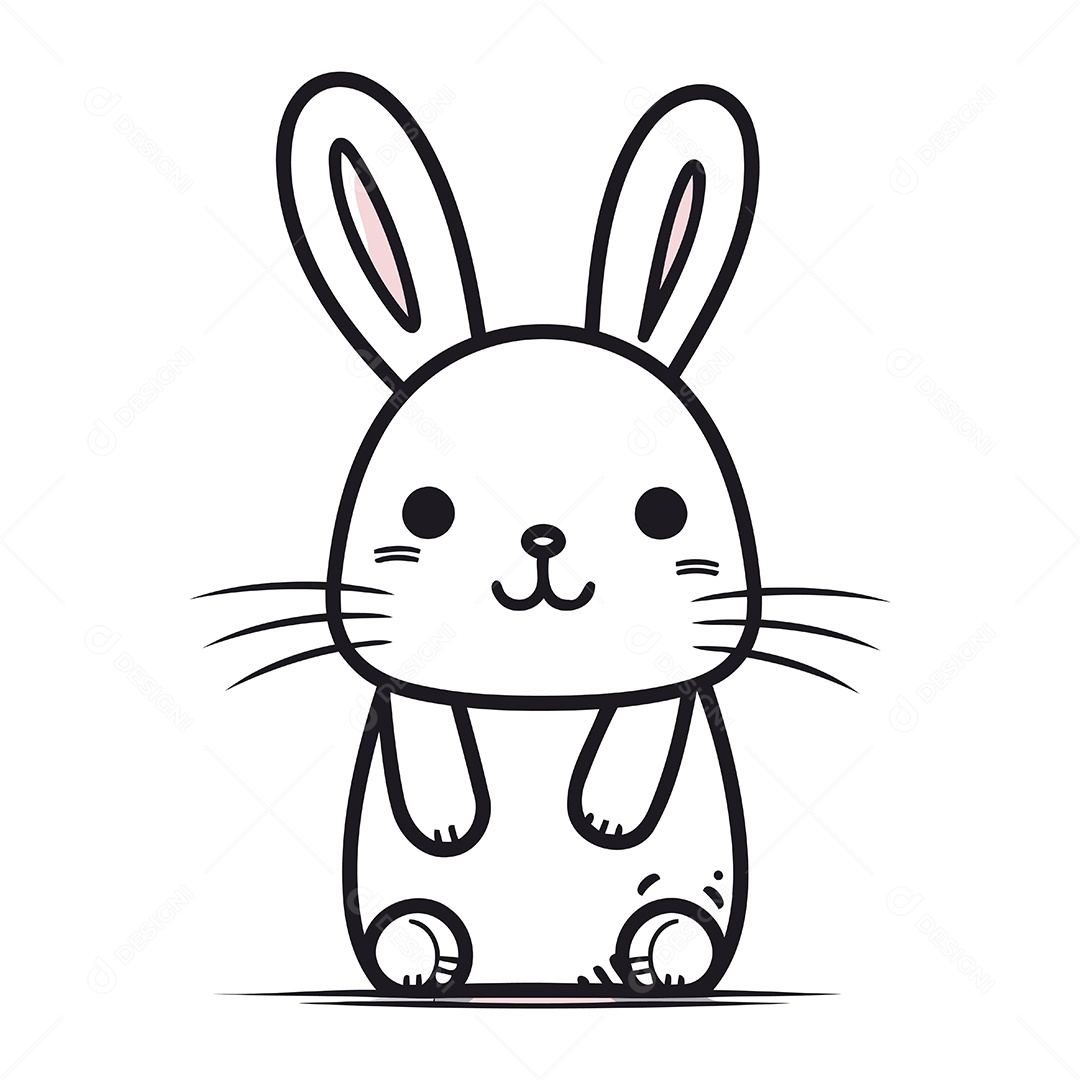 Coelho Bonito de Desenho Animado Ilustração Vetor EPS