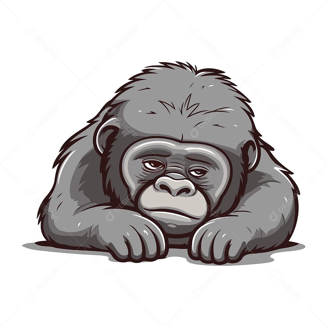 Chimpanzé de Desenho Animado Ilustração Vetor EPS