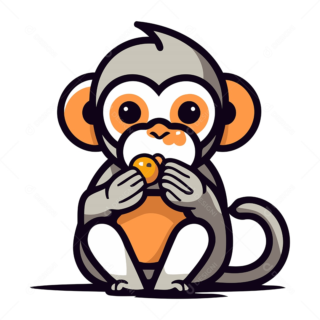 Macaco de Desenho Animado Ilustração Vetor EPS