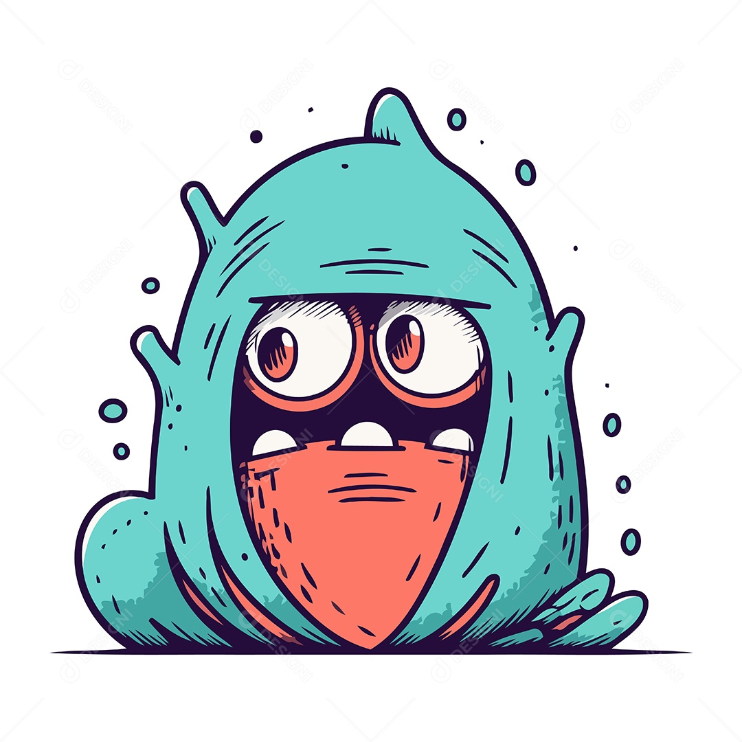 Monstro de Desenho Animado Ilustração Vetor EPS