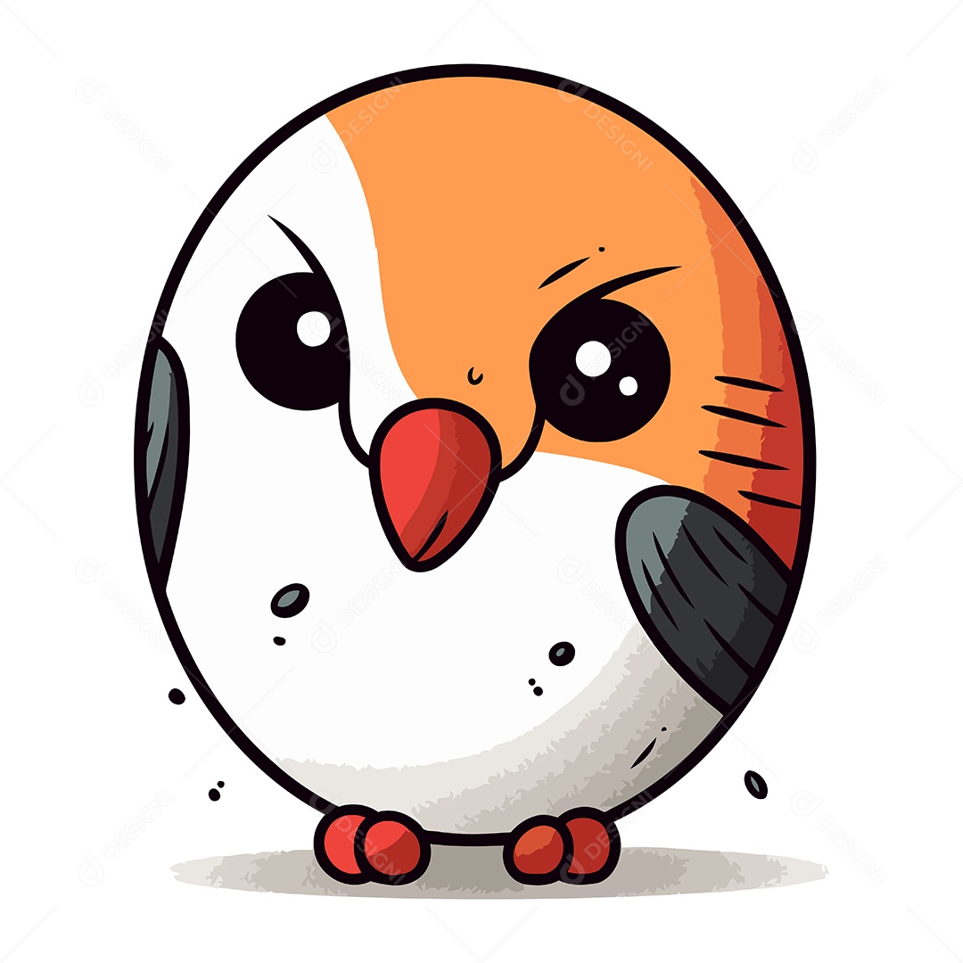 Passarinho de Desenho Animado Ilustração Vetor EPS