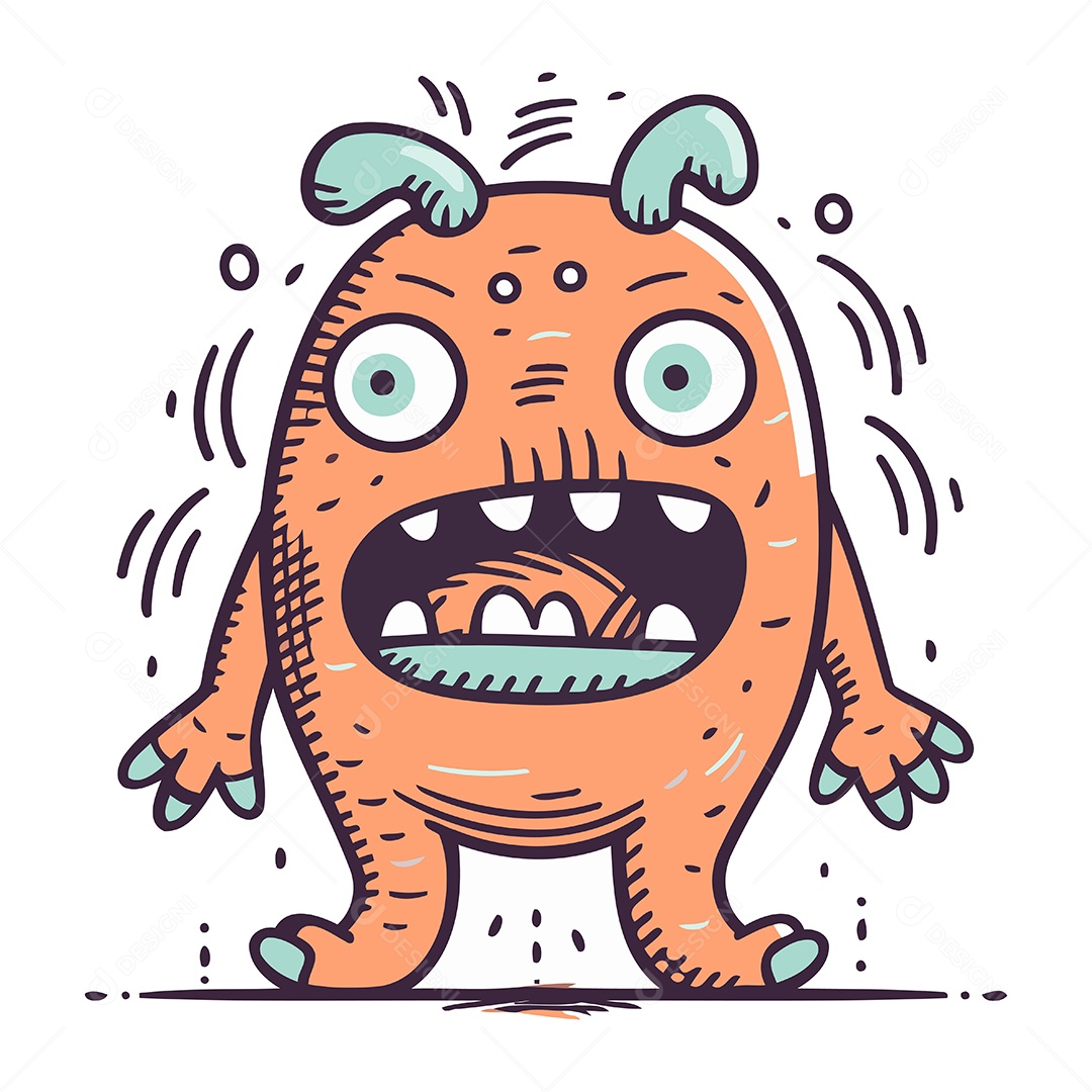 Monstro de Desenho Animado Ilustração Vetor EPS
