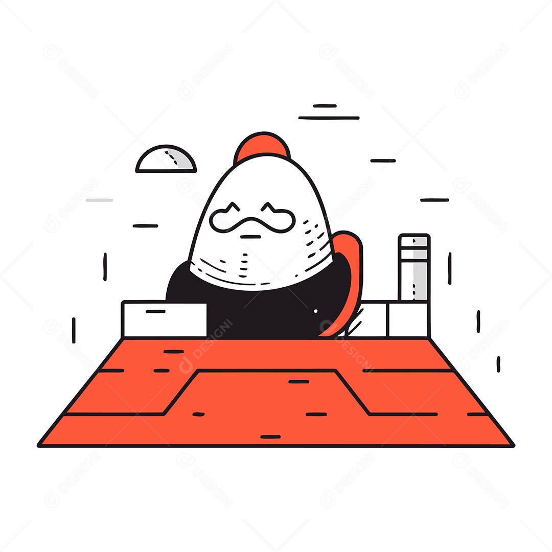 Astronauta Sentado no Topo de uma Nave Espacial Desenho Animado Ilustração Vetor EPS