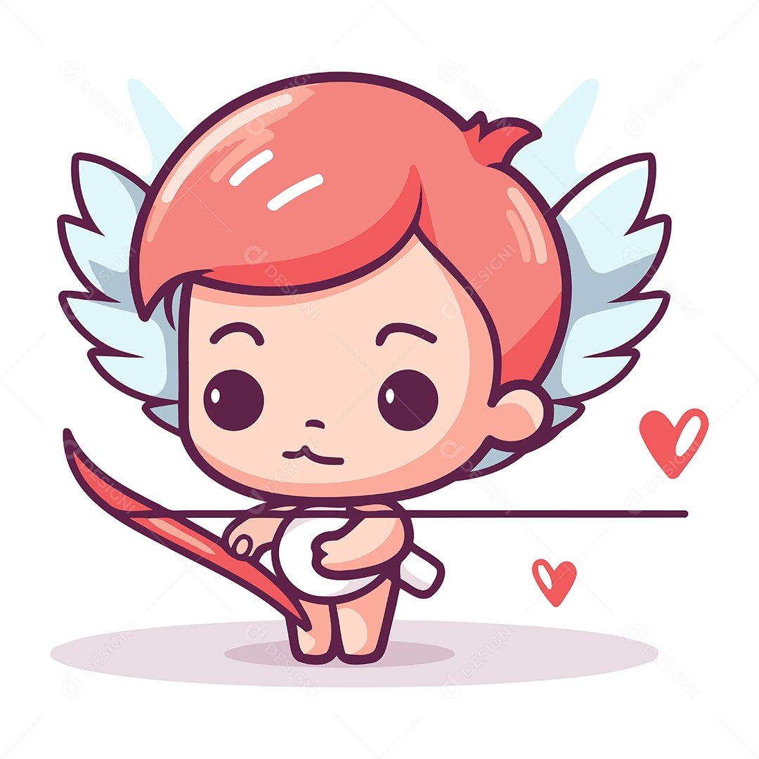 Cupido com Arco e Flecha Ilustração Vetor EPS