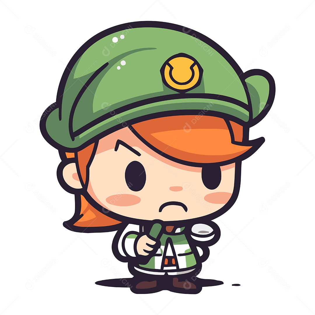 Soldado de Desenho Animado Ilustração Vetor EPS