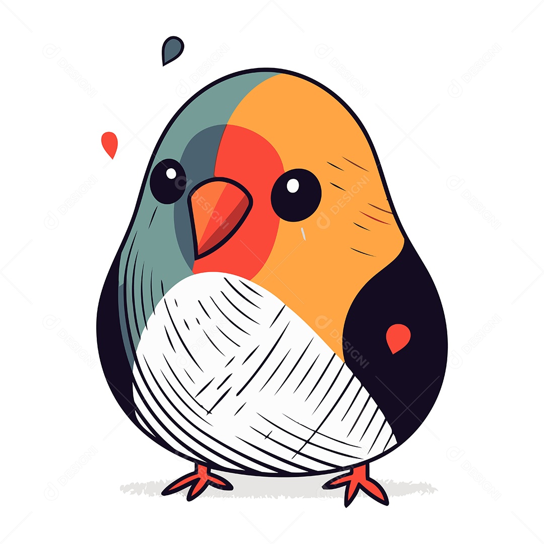 Passarinho de Desenho Animado Ilustração Vetor EPS