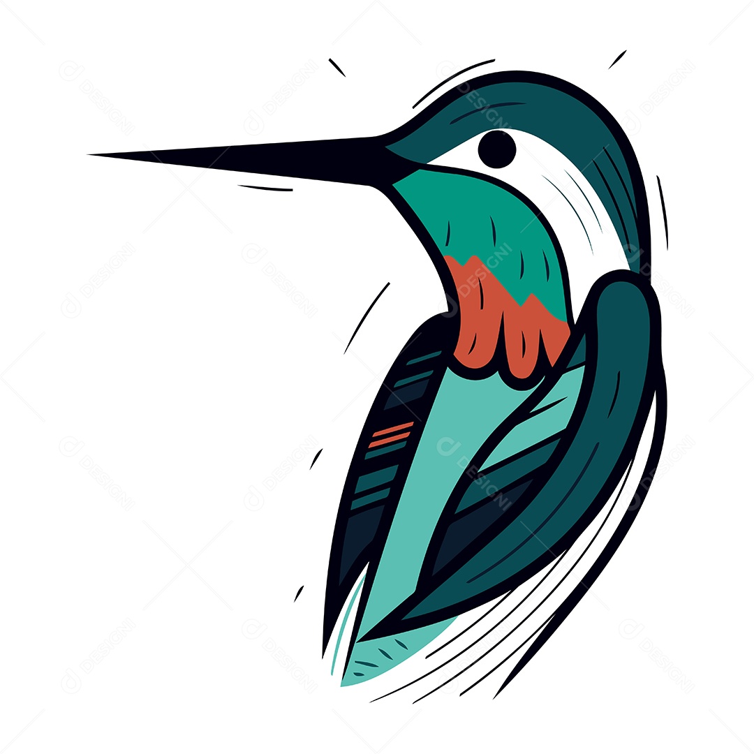 Beija Flor de Desenho Animado Ilustração Vetor EPS