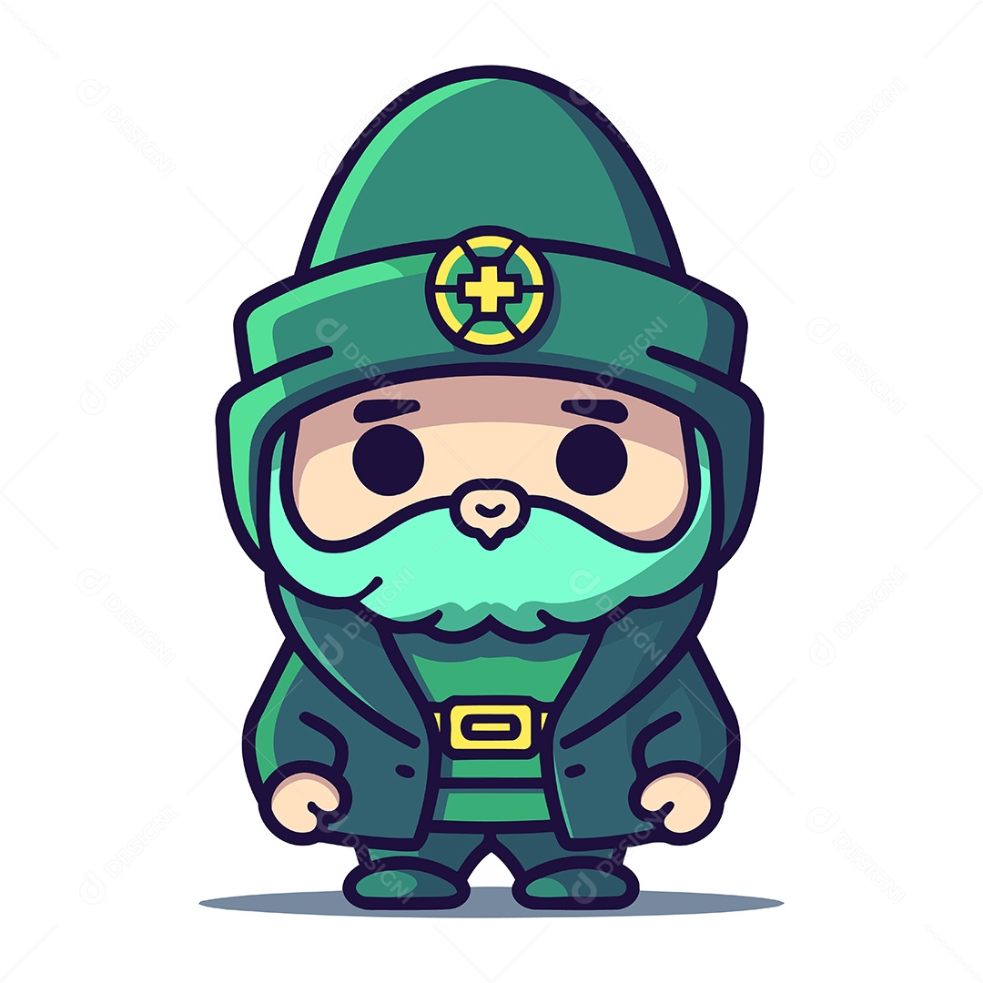 Duende Fofo de Desenho Animado Ilustração Vetor EPS