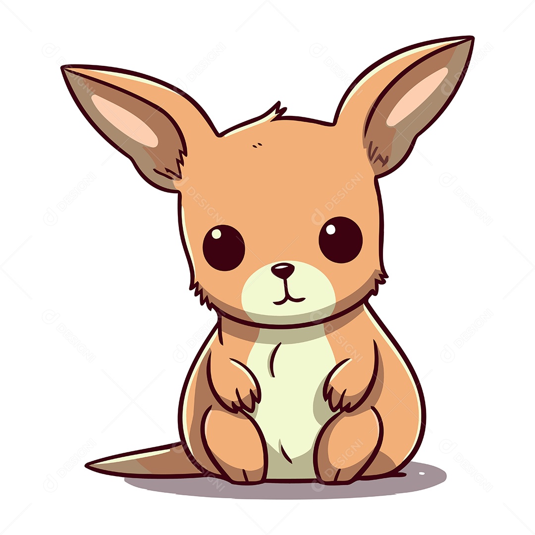 Canguru de Desenho Animado Ilustração Vetor EPS
