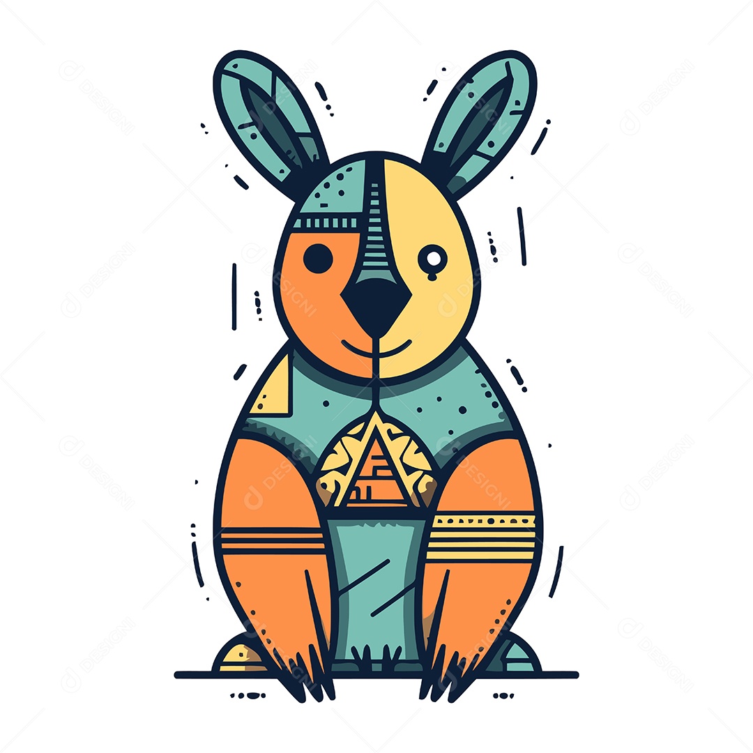 Canguru de Desenho Animado Ilustração Vetor EPS